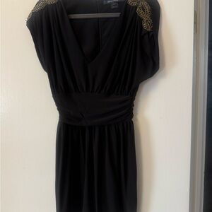 French Connection Black Dress with Gold Detailing